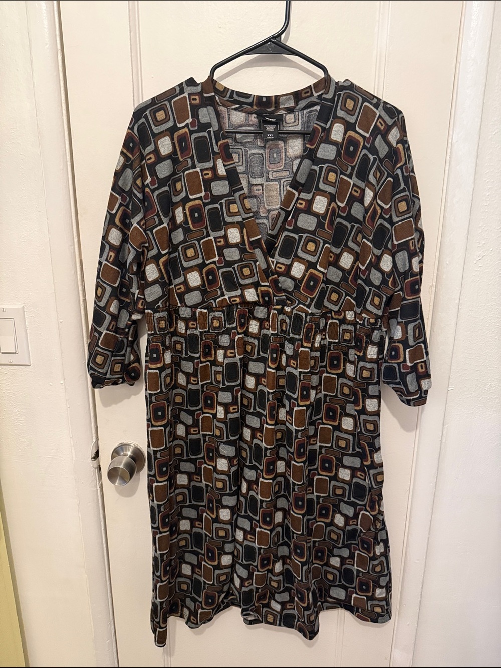 Mossimo Supply Co. Geometric Print Dress in Black, Brown, Gray